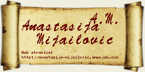 Anastasija Mijailović vizit kartica